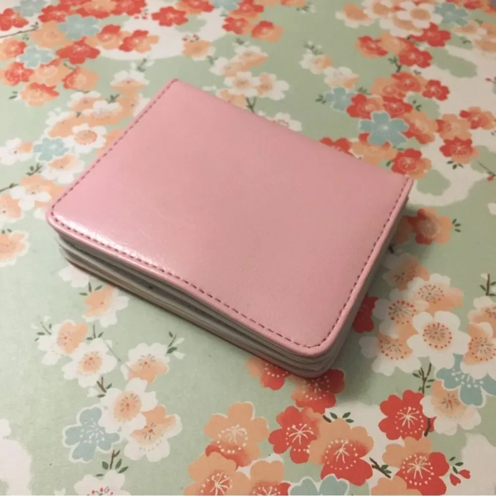 Blush Pink faux leather flip wallet snap coin purse ID case New 4” x 3” x 1”